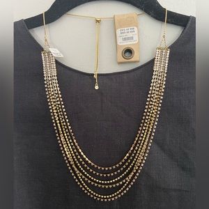 Anthropologie Six Strand Rhinestone Necklace